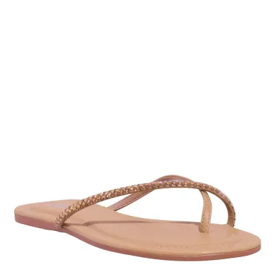 Rasteira Napa Soft Brilho Strras Bege Palha