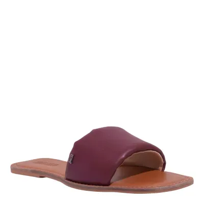 Rasteira Napa Santorine Vermelho Marsala