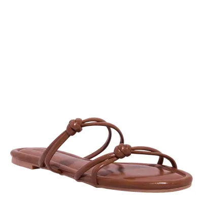 Rasteira Nó Napa Madri Marrom