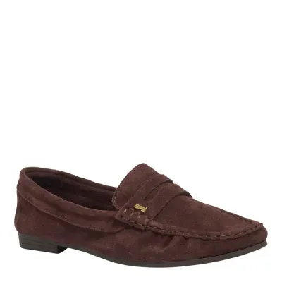 Mocassim Couro Camurça Marrom Dark Cocoa