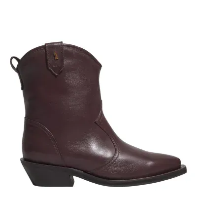 Bota Western Couro Confort Cano Longo Roxo Berry
