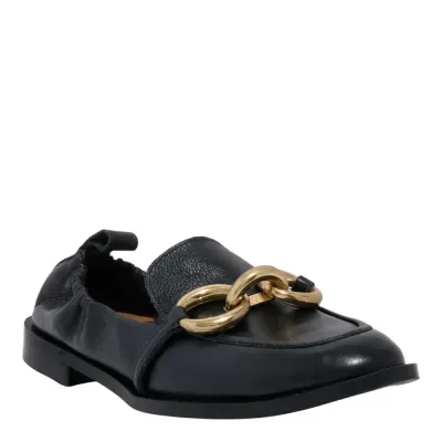 Mocassim Couro Floater Preto