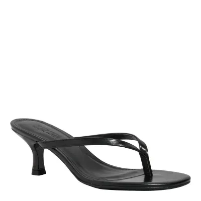 Mule De Dedo Napa Preto Salto Fino Baixo