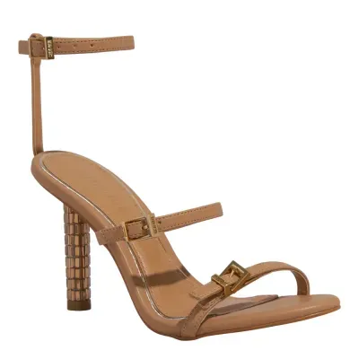 Sandália Napa Soft Salto Fino Bege Palha