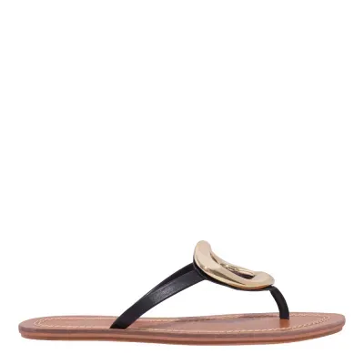 Rasteira Couro Mestiço Preta