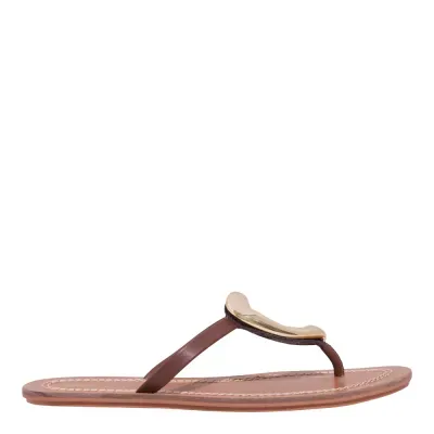 Rasteira Napa Santorine Marrom Terra