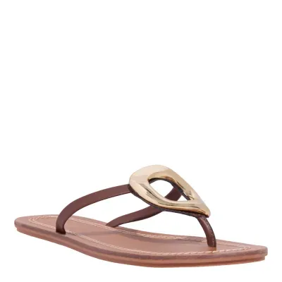 Rasteira Napa Santorine Marrom Terra