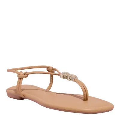 Rasteira Napa Santorine Bege Palha