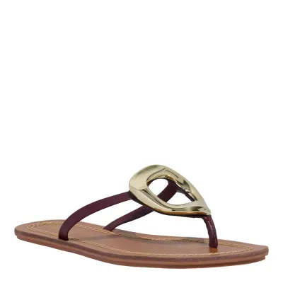 Rasteira Napa Paris Vermelho Malbec