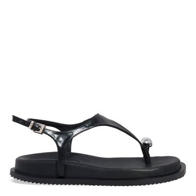 Sandália Papete Thong Napa Madri Preto