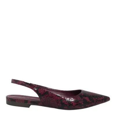 Sapatilha Animaler Vermelho Marsala Bico Fino