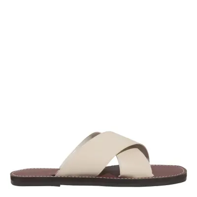 Rasteira Tira Cruzada Napa Soft Creme