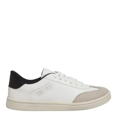 Tênis Sanzio Recortes Bege E Preto