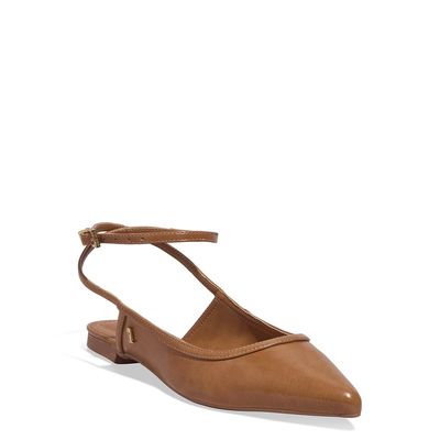 Sapatilha Napa Madri Marrom Claro Bico Fino