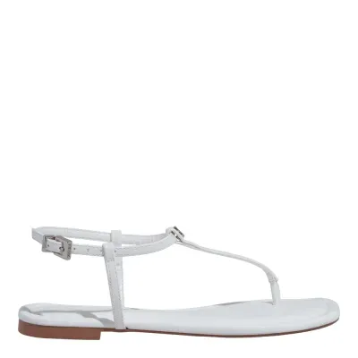 Rasteira Verniz Glossy Branco Bico Quadrado