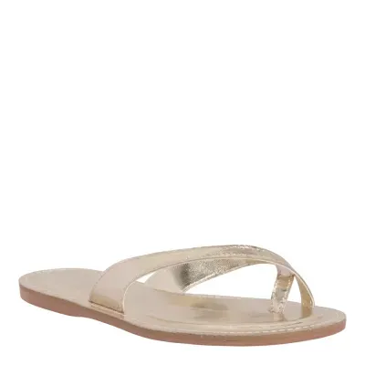 Rasteira Metalizada Reflexo Dourada