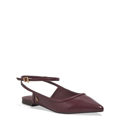 Sapatilha Napa Madri Vermelho Bordô Bico Fino