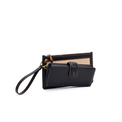 Kit Nécessaire Alça De Mão e Carteira Rustica Preta