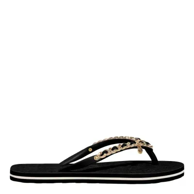 Chinelo Flip Flop Preto Corrente