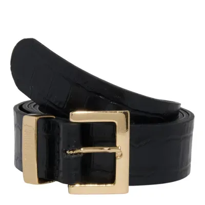 Cinto Couro Croco Preto