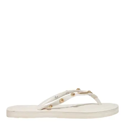 Chinelo Flip Flop Verniz Tachas Off White