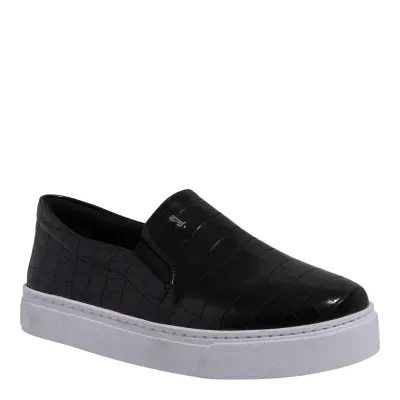 Tênis Slip On Croco Preto