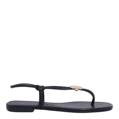 Rasteira Napa Soft Preto Bico Quadrado