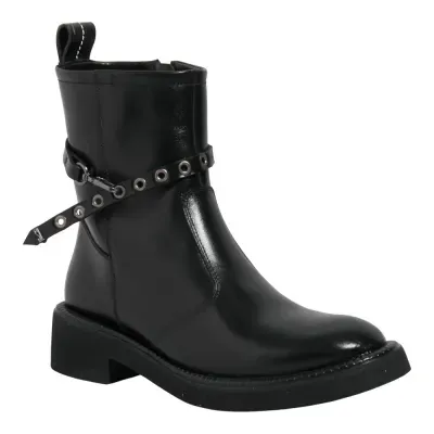 Bota Coturno Couro Confort Preta