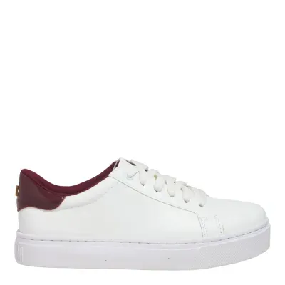 Tênis Napa Madri Branco E Vermelho Bordô