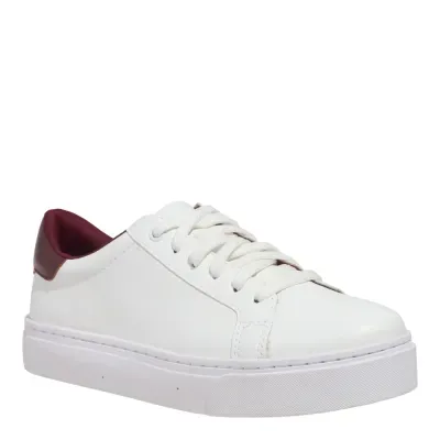Tênis Napa Madri Branco E Vermelho Bordô
