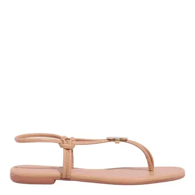 Rasteira Napa Soft Bege Bico Quadrado