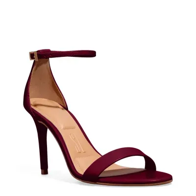 Sandália Verniz Glossy Vermelho Salto Alto Fino