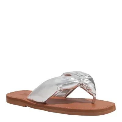 Rasteira Puff Metalizada Ecoform Crinkle Prata