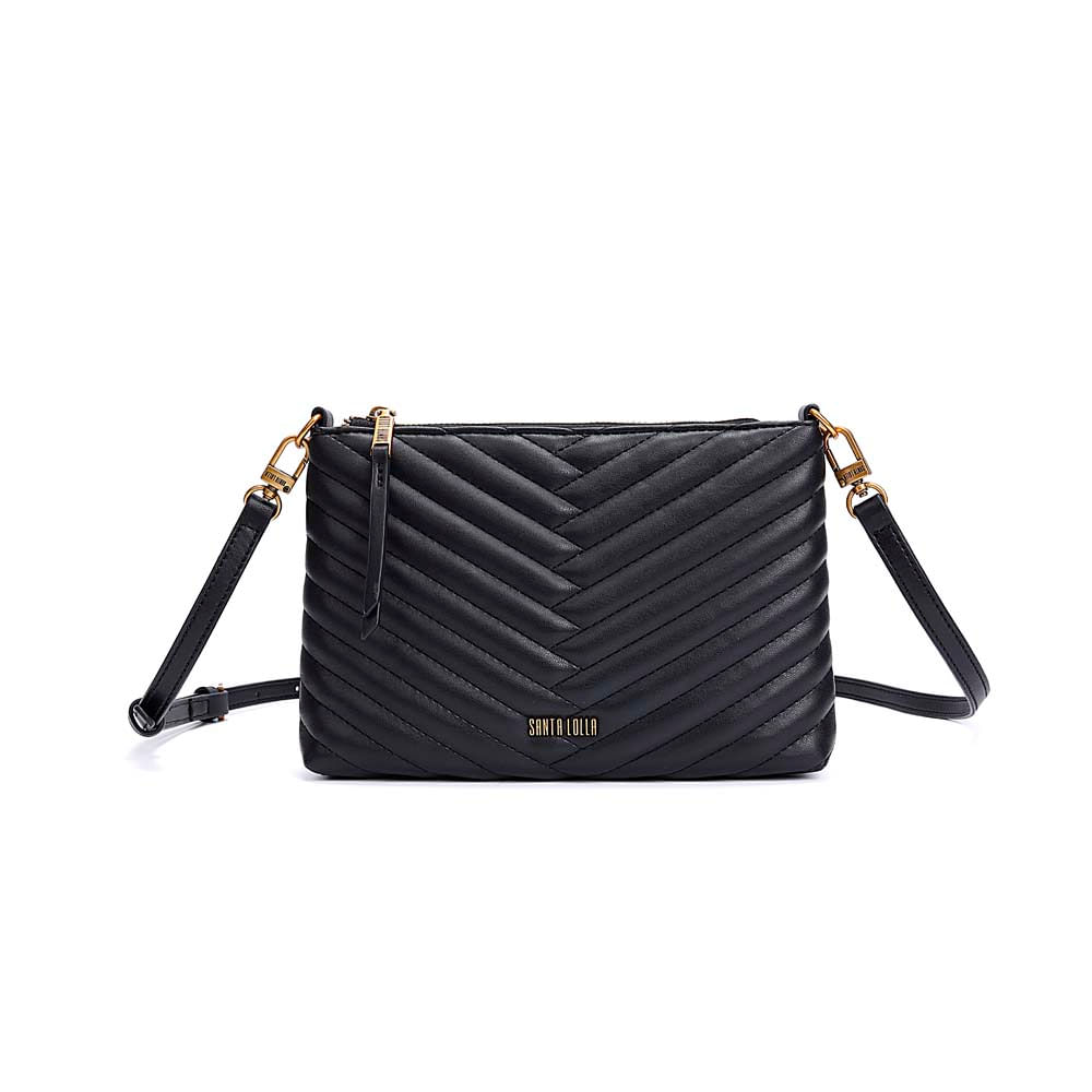Bolsa Clutch Soft Preta Alça Transversal - Santa Lolla