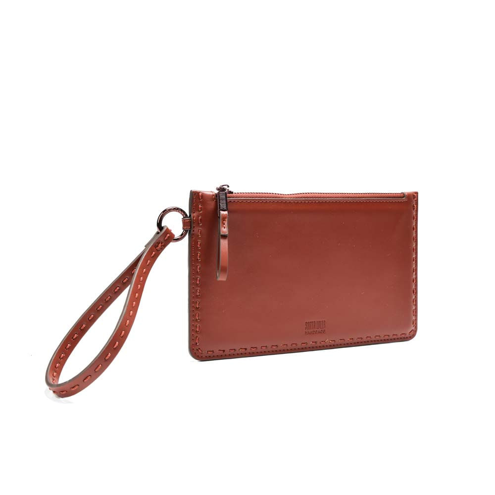 ① hana Clutch Soft Marrom Terracota Alça De Mão - Santa Lolla