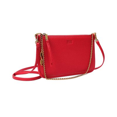 Bolsa Clutch Vermelha Alça Transversal