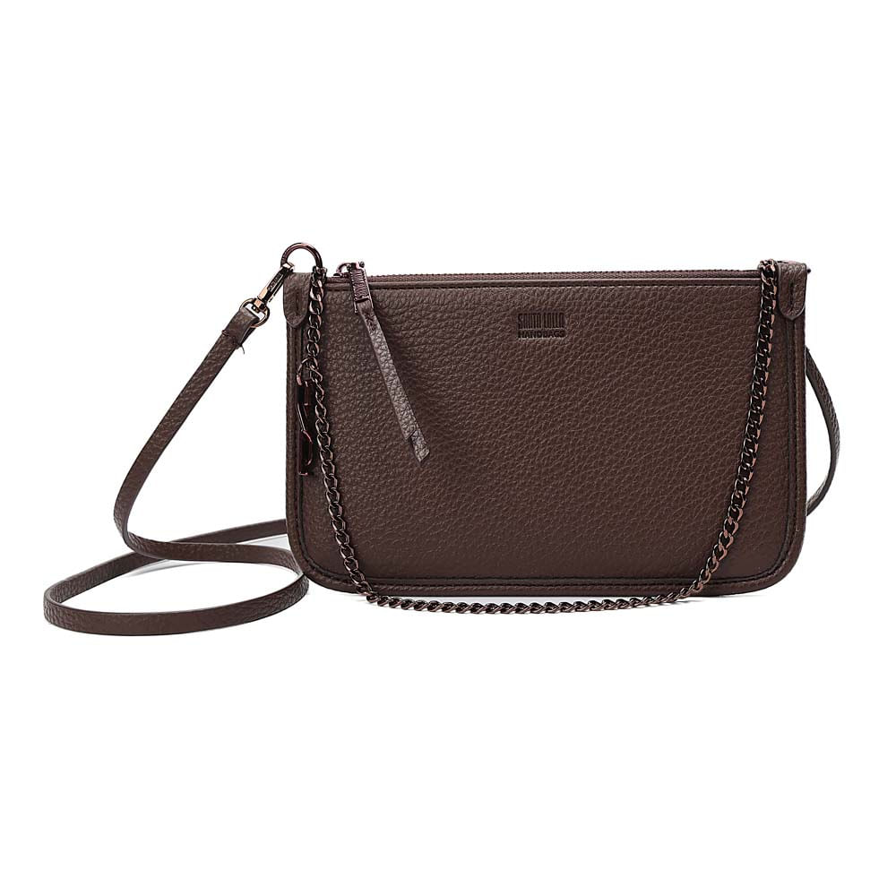 Bolsa Clutch Floater Marrom Alça Transversal - Santa Lolla