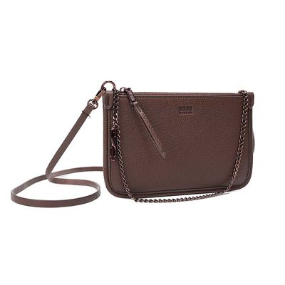 Bolsa Clutch Floater Marrom Dark Alça Transversal