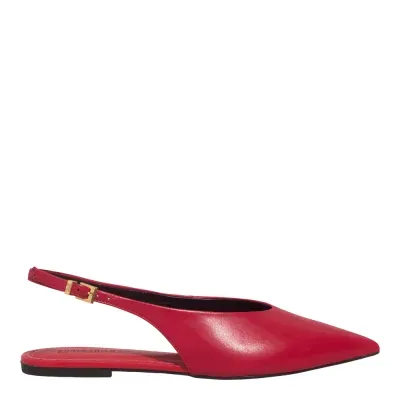 Sapatilha Slingback Couro Nobre Soft Vermelha