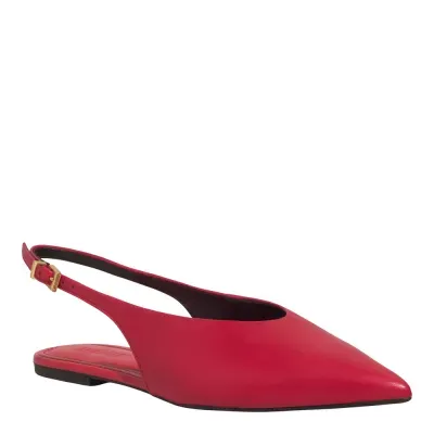 Sapatilha Slingback Couro Nobre Soft Vermelha