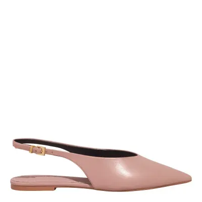 Sapatilha Slingback Couro Nobre Soft Rosa
