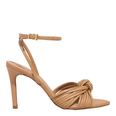 Sandália Napa Soft Preto Bico Folha Salto Alto Fino