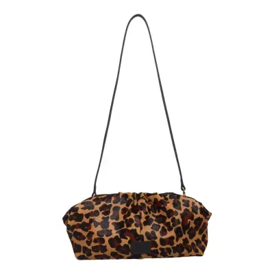 Clutch Grande Couro Estampa Animal Print Onça Alça Corrente