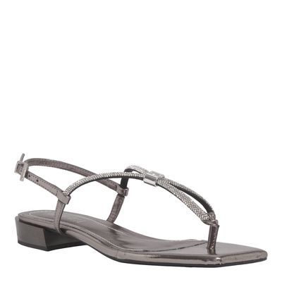 Rasteira Metalizado Reflexo Grafite