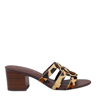 Mule Couro Pelo Estampa Onca Natural 2