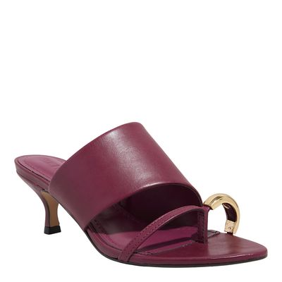 Mule Couro Nobre Beterraba