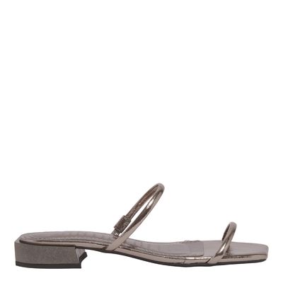 Rasteira Metalizado Reflexo Grafite