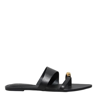 Rasteira Couro Nobre Soft Preto