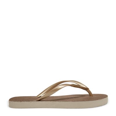 Flip Flop Borracha Dourado