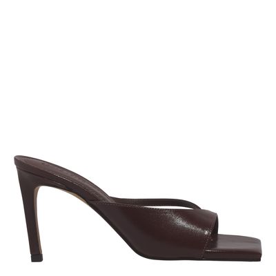 Mule Couro Confort Dark Cocoa